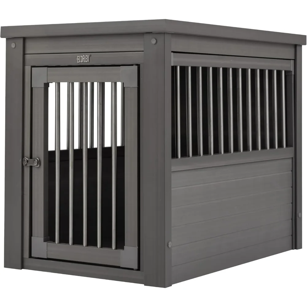 Furniture Style Dog Crate & End Table, Durable Pet Kennel for Small to XL Dogs, Easy Assembly, Grey