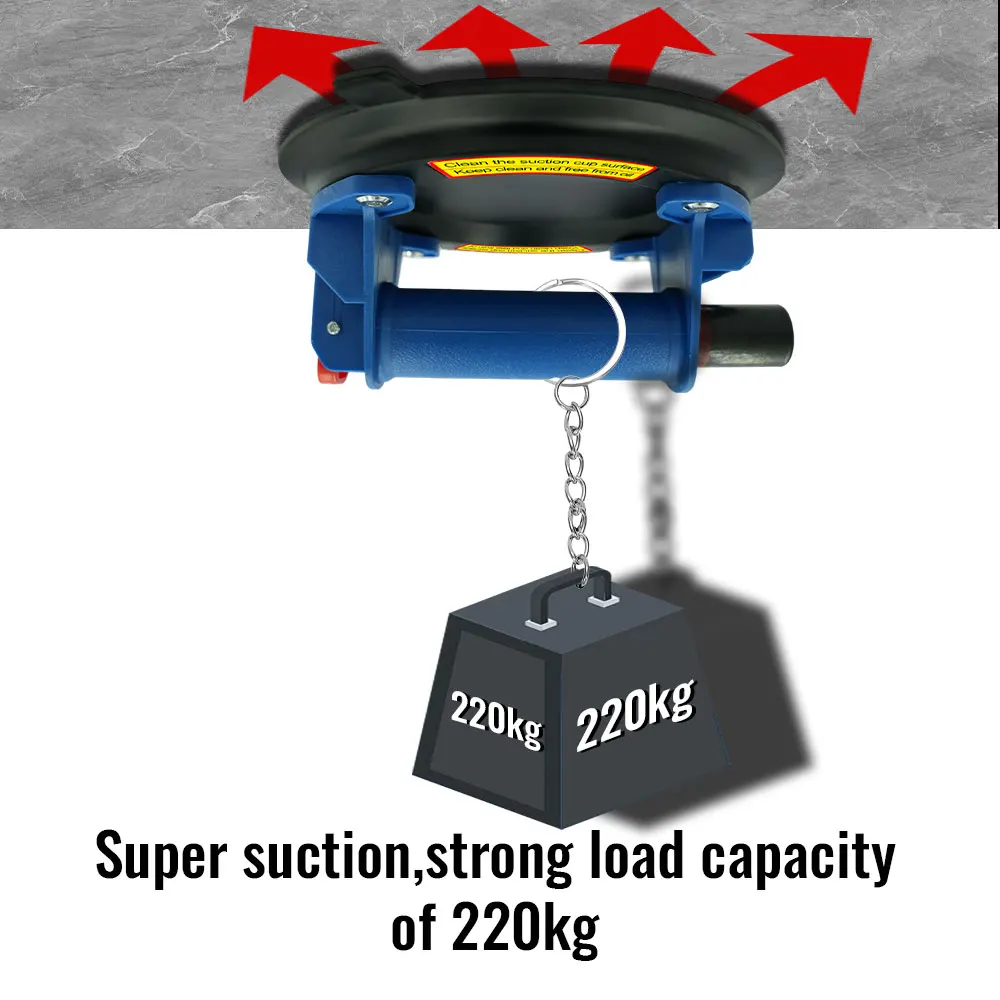 

New Vacuum Suction Cup 220kg Loading Capacity Heavy Duty Vacuum Spreader for Tile Adsorption Glass Granite Lifting 8 Inch Cup