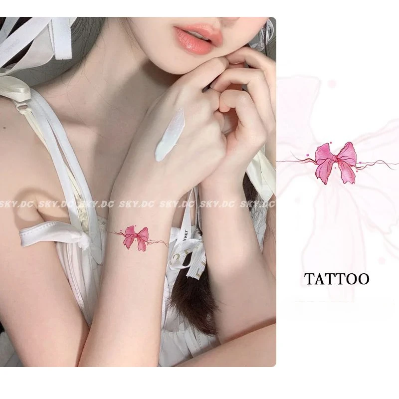 

Cartoon Bow Tattoo Sticker Y2K Temporary Tattoo for Women Arm Art Fake Tattoo Waterproof Cute Tattoos Tatuajes Temporales