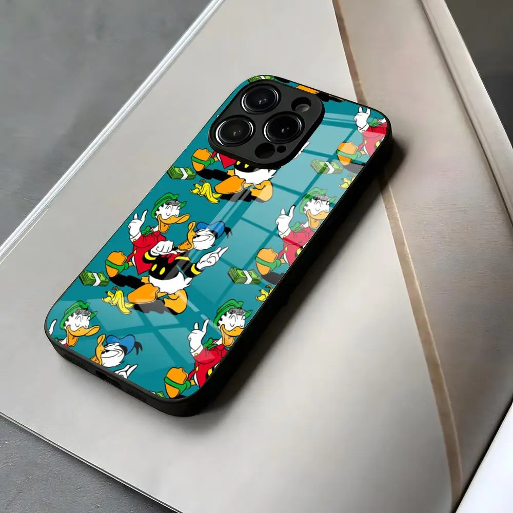 Phone Case for Iphone duck 15 comics 13 12 14 11 disney Pro Max Mini X donald Xr Xs 8 7 Puls 6 glass luxury coque