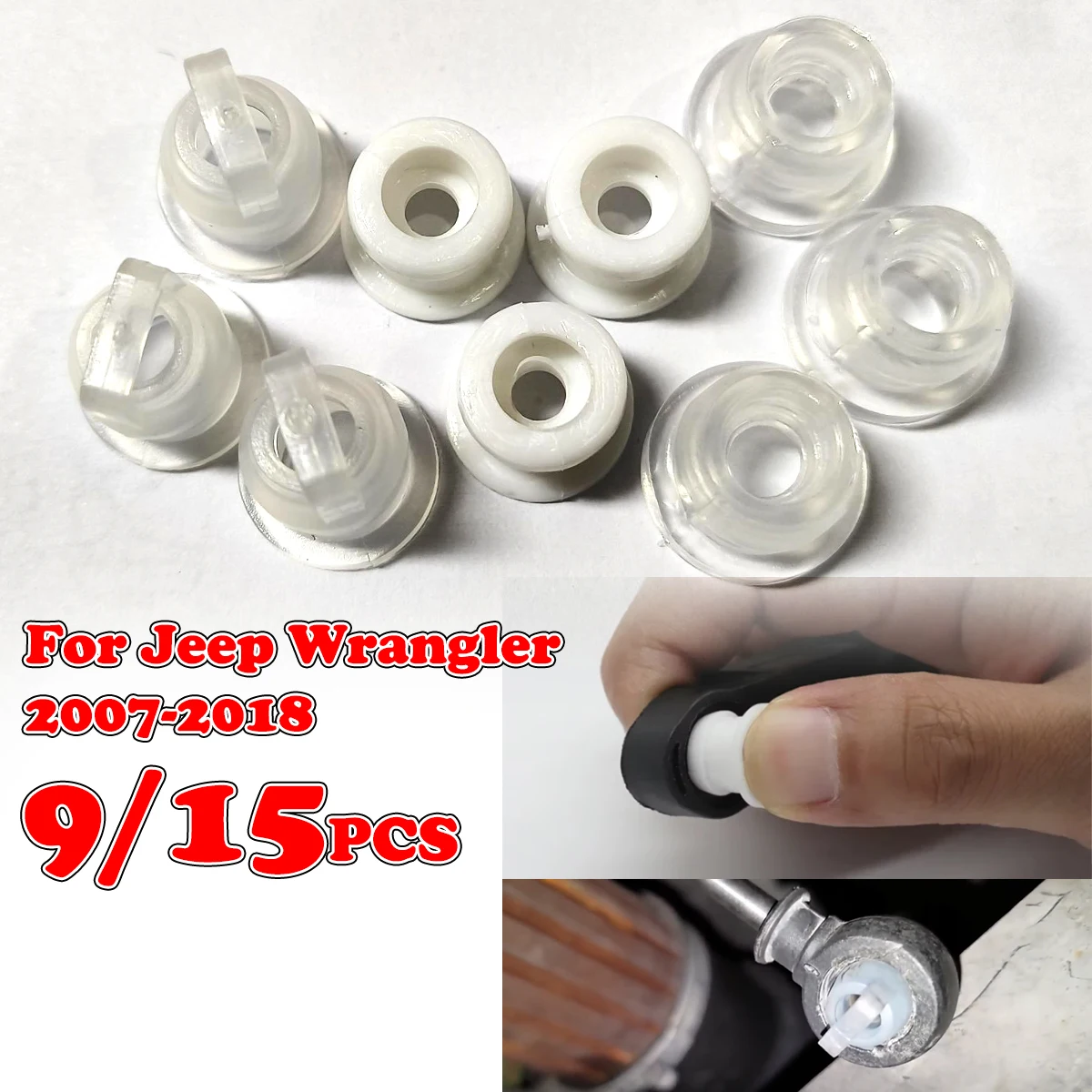 

9/15Pcs For Jeep Wrangler JK Compass Gear Shifter Cable Bushing Shift Linkage End Sleeve Repair Transmission Gearbox Accessories