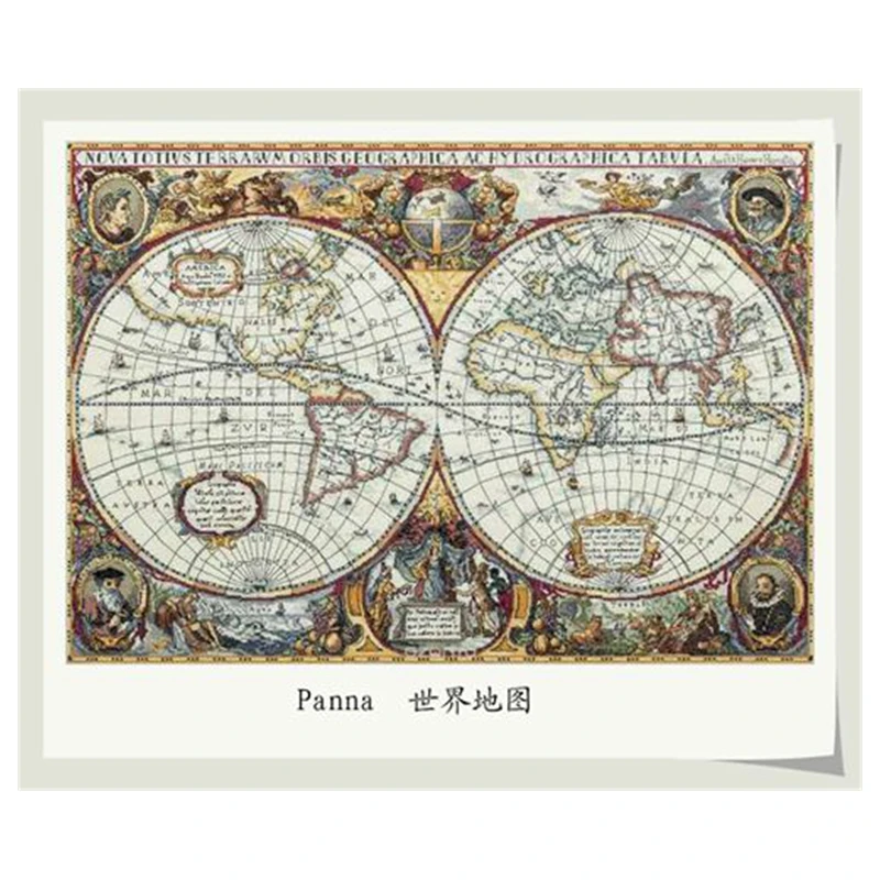 

Cross-stitch set, World map i, a hand-embroidered material package for people staying at home to kill time