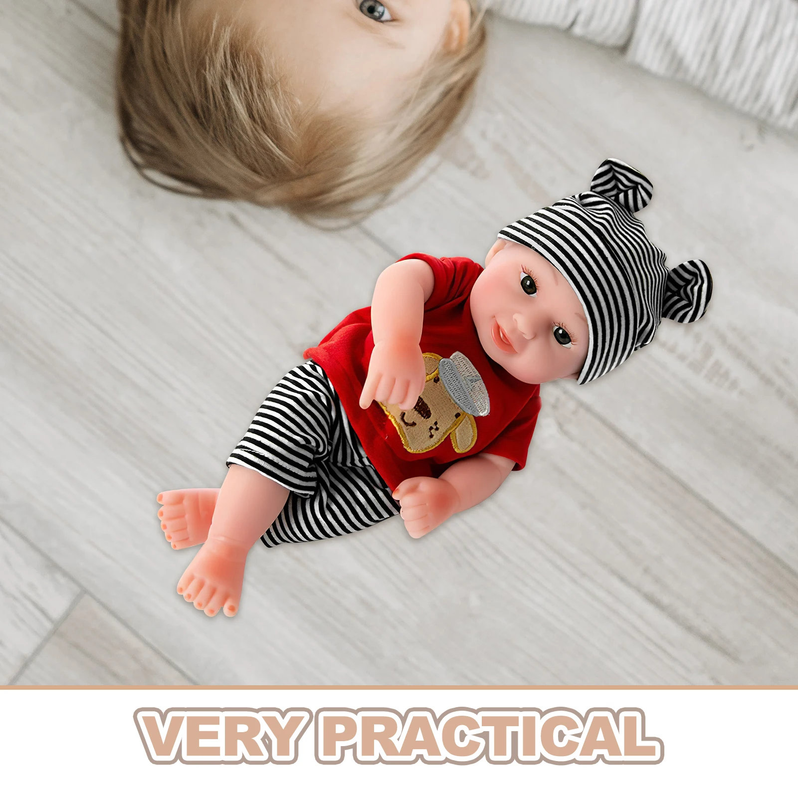 1 مجموعة القطن الطفل دمى الملابس ل 10 بوصة فتاة صبي دمى الزي اكسسوارات دمية دعوى مع قبعة مخططة بانت للأطفال لعب الأدوار