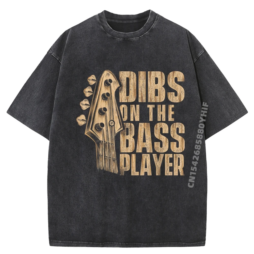 

Mens Tshirt Dibs On The Bass Player Guitarist Bassist Bass Guitar Graphic Tee Shirt Mens Casual Washed T-Shirt