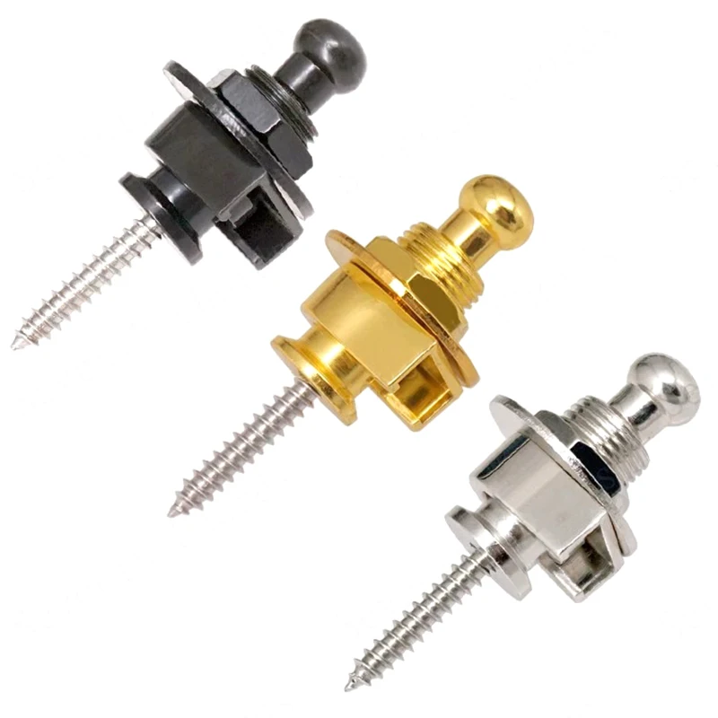 2Pcs Guitar Bass Strap Lock Skidproof StrapLock Locking Pegs Pins,Guitar Strap Buttons Pins Metal End Guitar Accessories