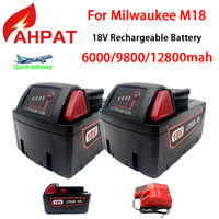 For Milwaukee 18V M18 Lithium Battery 6.0AH/9.8Ah/12.8Ah Replacement for Milwaukee M18 48-11-1815 48-11-1850 2604-22 Battery