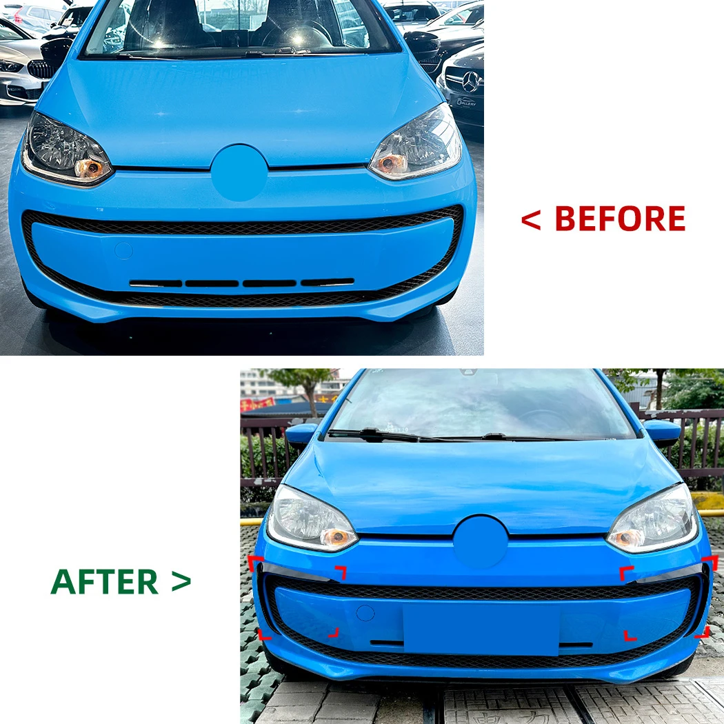 Front Bumper Lip Spoiler Fog Lamp Cover Grille For VW UP 2011-2015 Wind Knife Fog Lamp Frame Trim Blade Trim Car Accessories