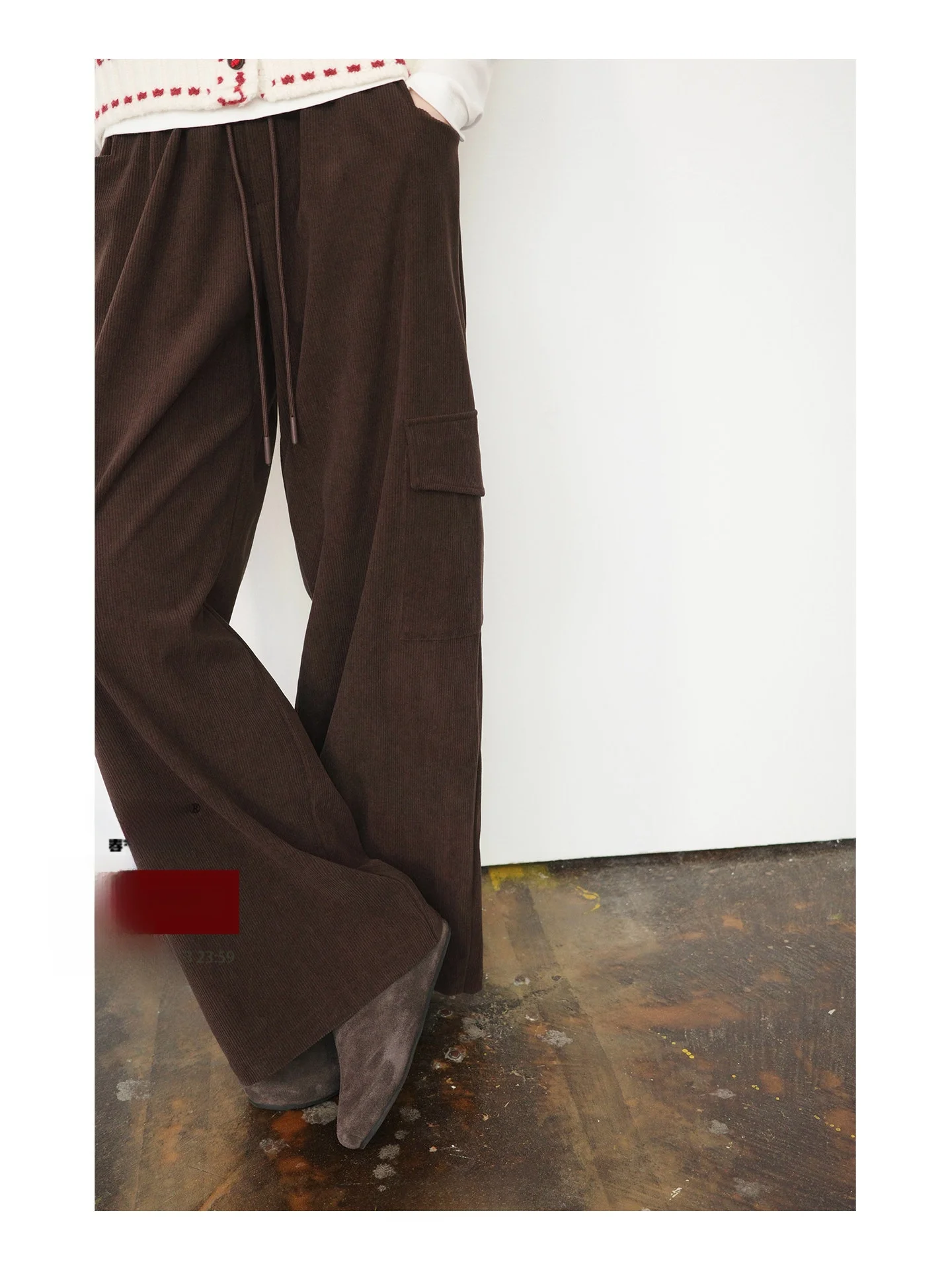 

Casual Straight Leg Workwear Pants Autumn Winter Slimming Leisure Trousers Independent Bug 25aw "Ebony Latte" Series Ladies