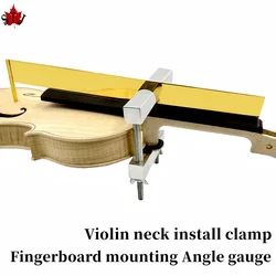 Clipe fixo preciso para o ângulo de montagem Fingerboard, Clipe fixo preciso, cabeça de violino braçadeira 4/4 pescoço braçadeira instrumento de medição