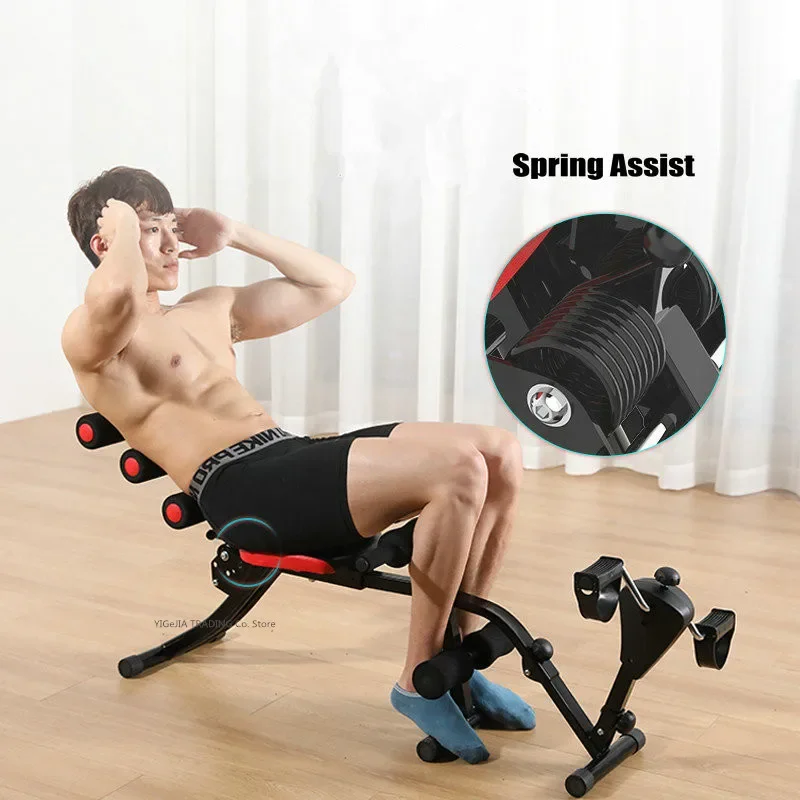 Household Weight-loss Fitness Equipment with Cycling Trainer, Sit-Up Aid Device, Multi-Function Abdominal Board Exercise Machine