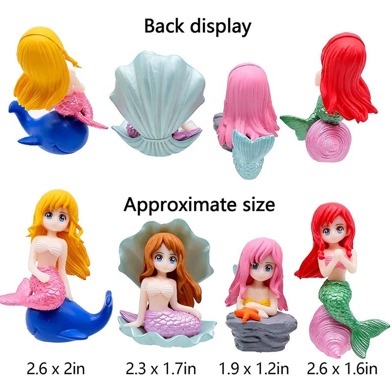 Aquarium Fish Tank Little Mermaid Ornament Miniature Figurines DIY Cake Decor Desk Craft Accessories Decorations