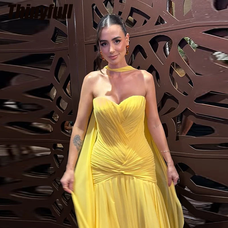 

Thinyfull Mermaid Chiffon Prom Dresses 2026 Sweetheart Sleeveless Holiday Style Dress Vestidos De Fiesta Elegantes Customized