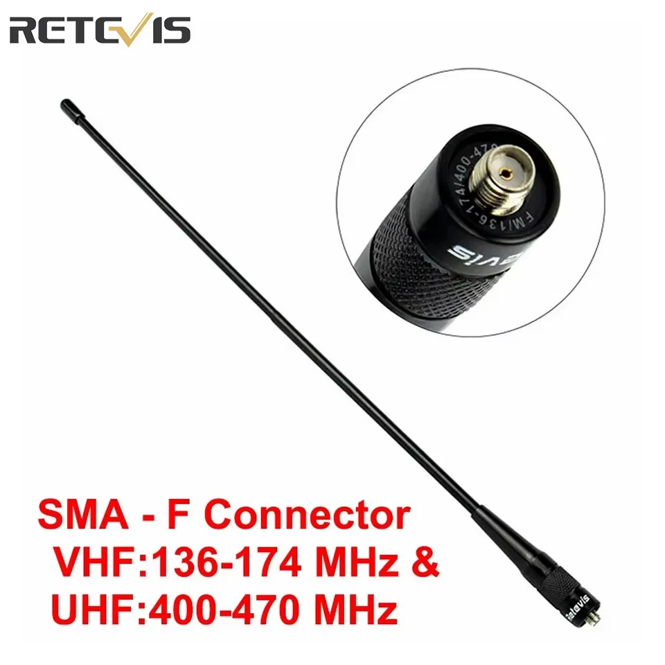 Retevis RHD-771 antena Walkie-Talkie SMA-F dwuzakresowy VHF UHF dla Kenwood Baofeng UV 5R 144/430Mhz dla Quansheng UV K5 UV K6 K58