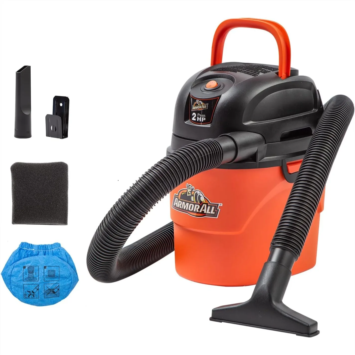 

1.5-Gallon 2 Peak HP Portable Wet/Dry Vacuum, Wall Mountable with Blower