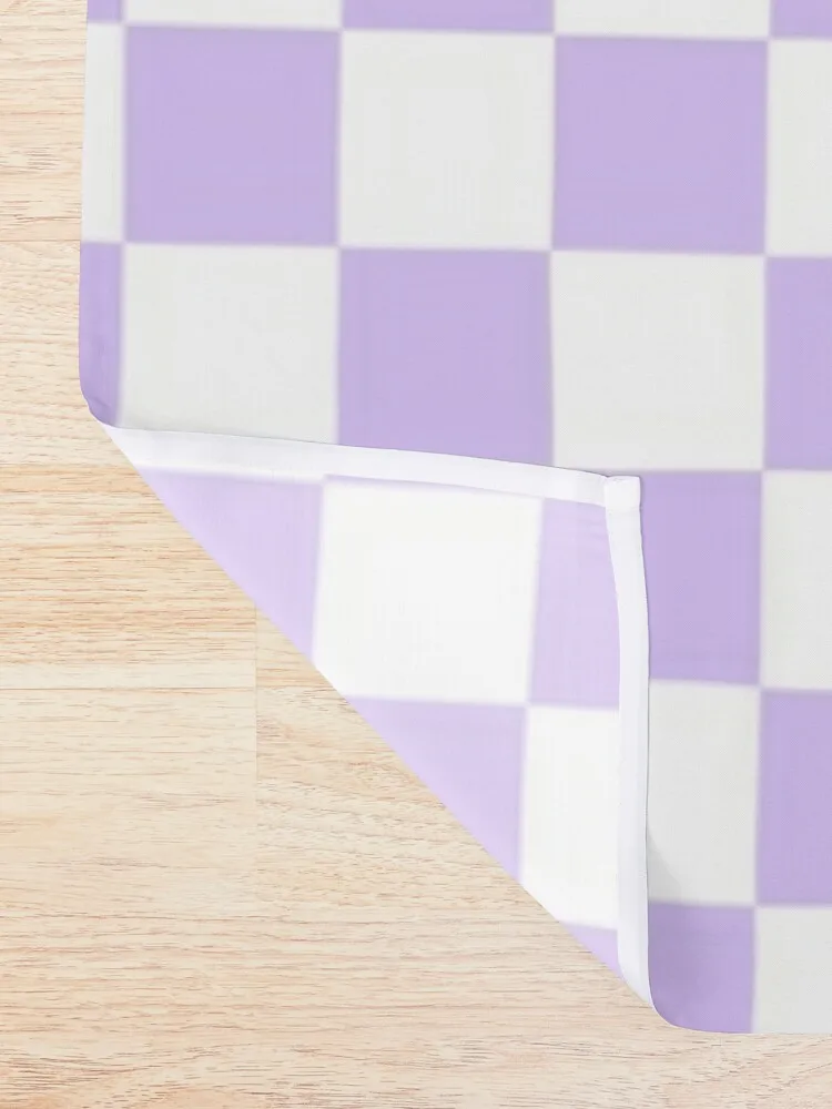 Pastel Purple and White Checker Pattern Shower Curtain Curtains