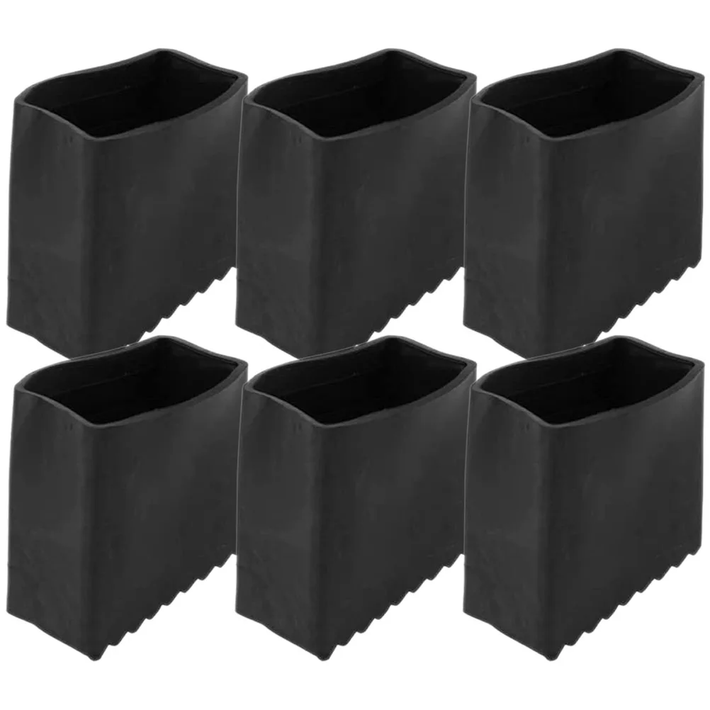 

6 Pcs Ladder Feet Cover Accessories 25x35mm Rubber Pads for Step Ladders Non Slip Floor Protection Construction Tools