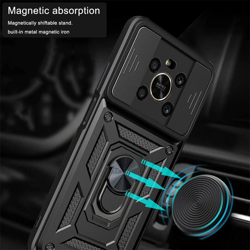 For Honor X9 5G Case Stand Holder Magnetic Car Ring Back Cover For HonorX9 Honer X9 X 9 5G 2022 ANY-NX1 6.81 Rugged Armor Cases