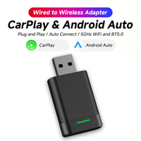 Wireless Android Auto & CarPlay 2 in 1 Dongle Bluetooth-Compatible 5.2 WiFi AI Box USB-C/USB for Wired CarPlay Android Auto Cars