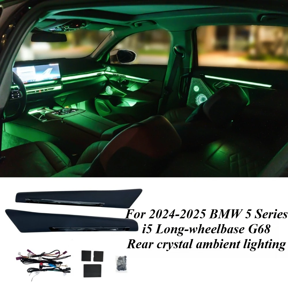 

For BMW 5 Series i5 G68 2024 2025 Rear Seat Crystal Style Ambient Light Lamp Interior Decoration Car Styling Accessories Upgrade