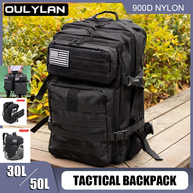 

Водонепроницаемый рюкзак для кемпинга, тактические рюкзаки 900D, походные мужские нейлоновые сумки для спорта на открытом воздухе, треккинга, охоты, 30 л/50 л