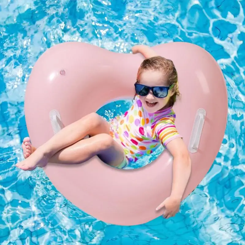 Inflatable Pool Ring Heart Shape Pool Tubes Water Lifesaving Supplies for Beach Shower Wedding Bridal Engagement Graduation