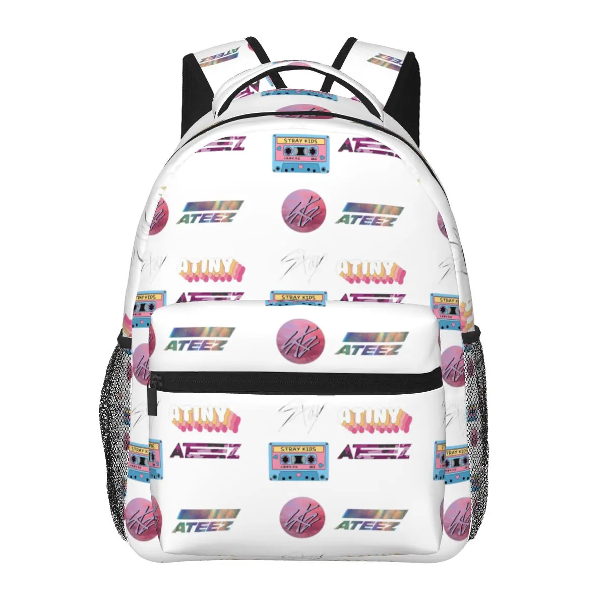 Stray Kids Ateez Staytiny Kpop Backpacks Boys Girls Bookbag Students School Bags Cartoon Kids Rucksack Shoulder Bag