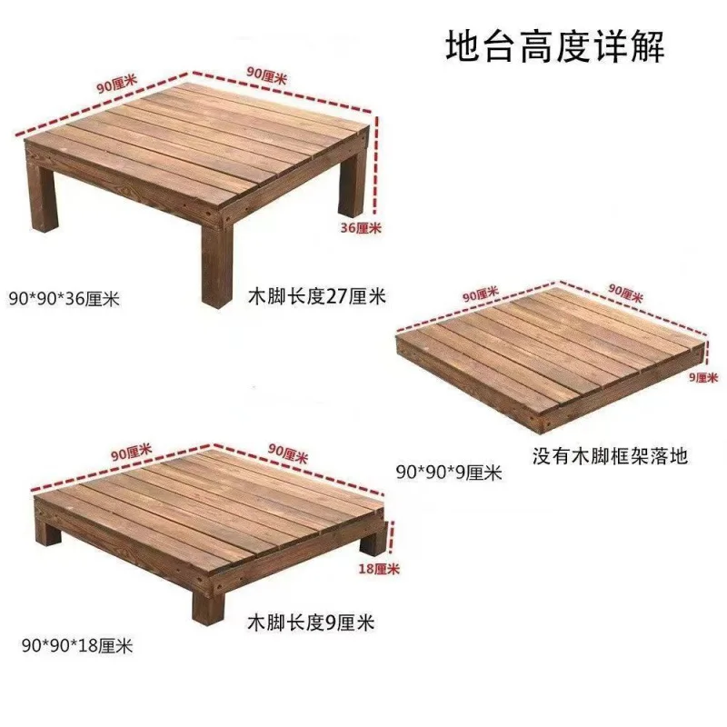 Houten vloer voor buiten, platformtreden balkon vrije tijd binnenplaats massief hout, platformtuin tatami waterdichte combinatie