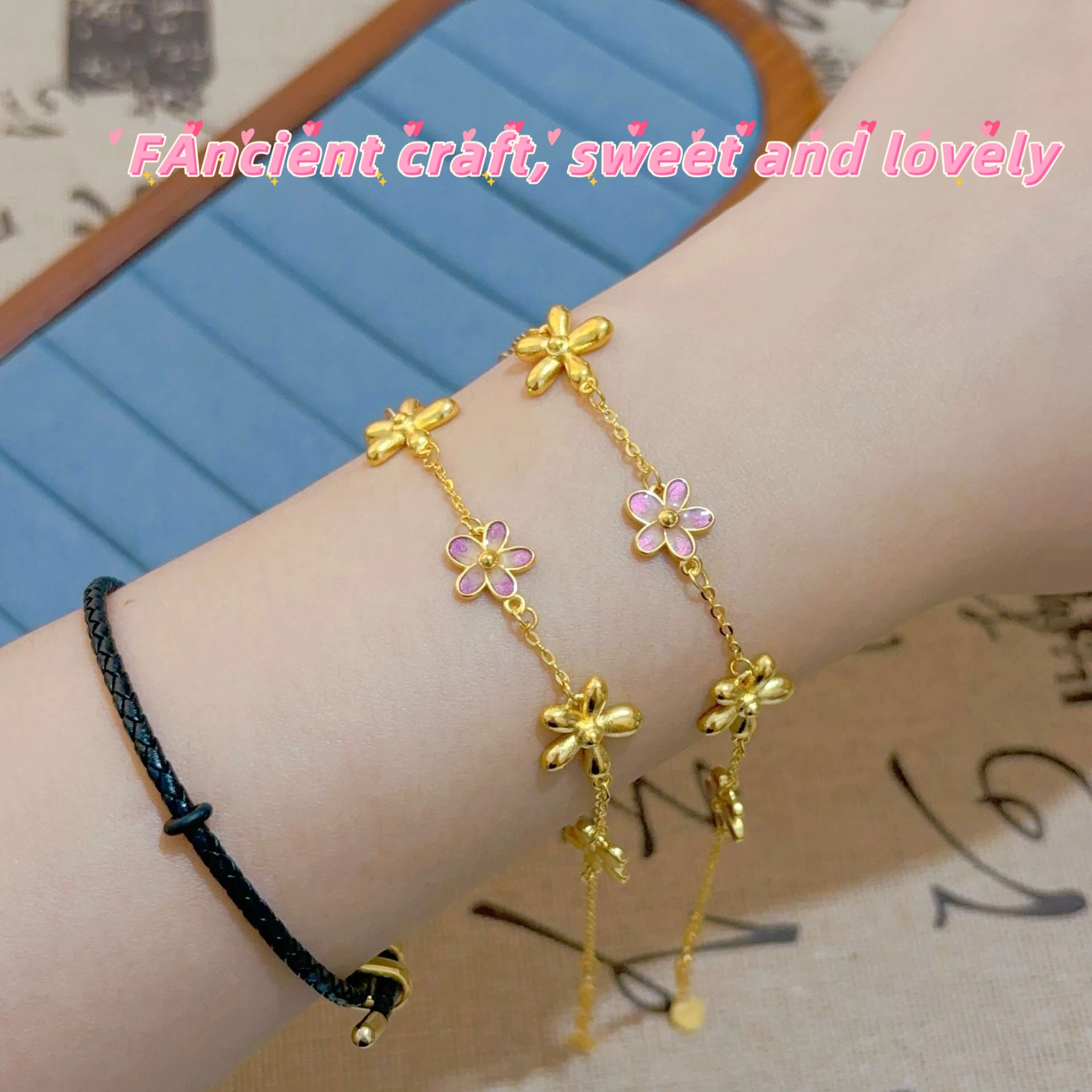 Five small flower bracelet, give girlfriend gift selection