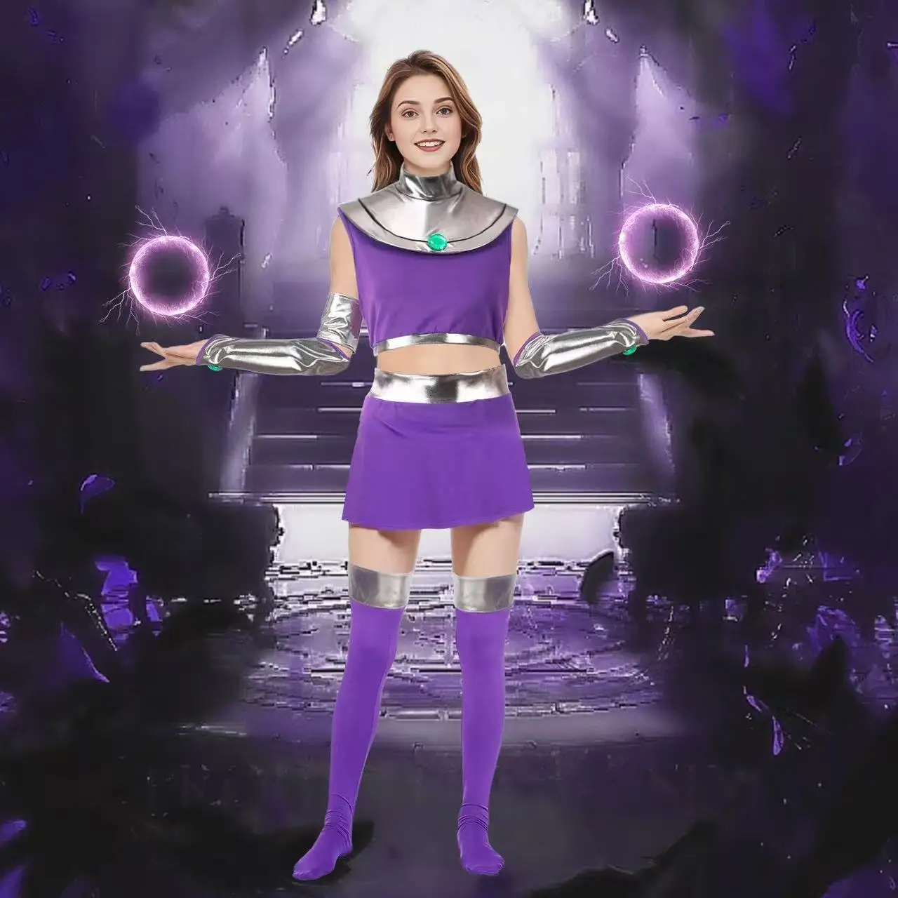 

Starfire Raven Cosplay Costume Teen Titan Style Anime Clothing