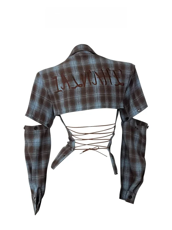 アメリカン スレ スパイシー ガール バル チェック柄 irt 夏デザイン スリムフィット 取り外し可能な Sve カバー トップ 若い女性向け 8-24