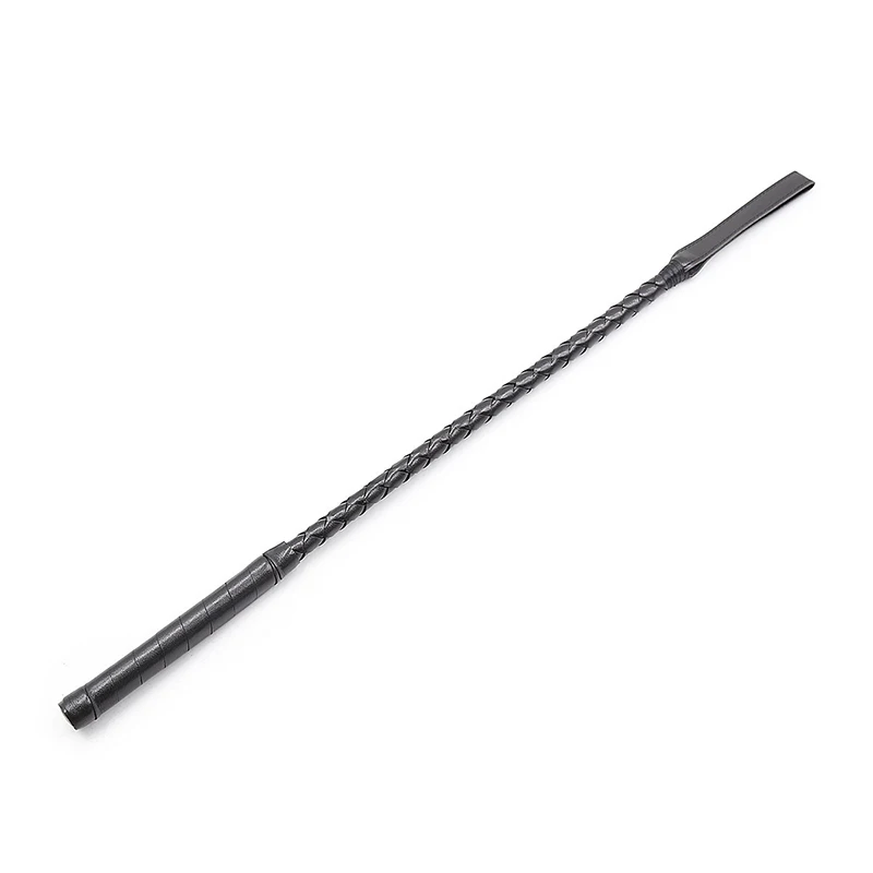 Long Straight Whip for Horse Training, Black Handle, Leather Top, Riding Crops, Flogger Paddle, Slapper, Dressage Whips, 55cm