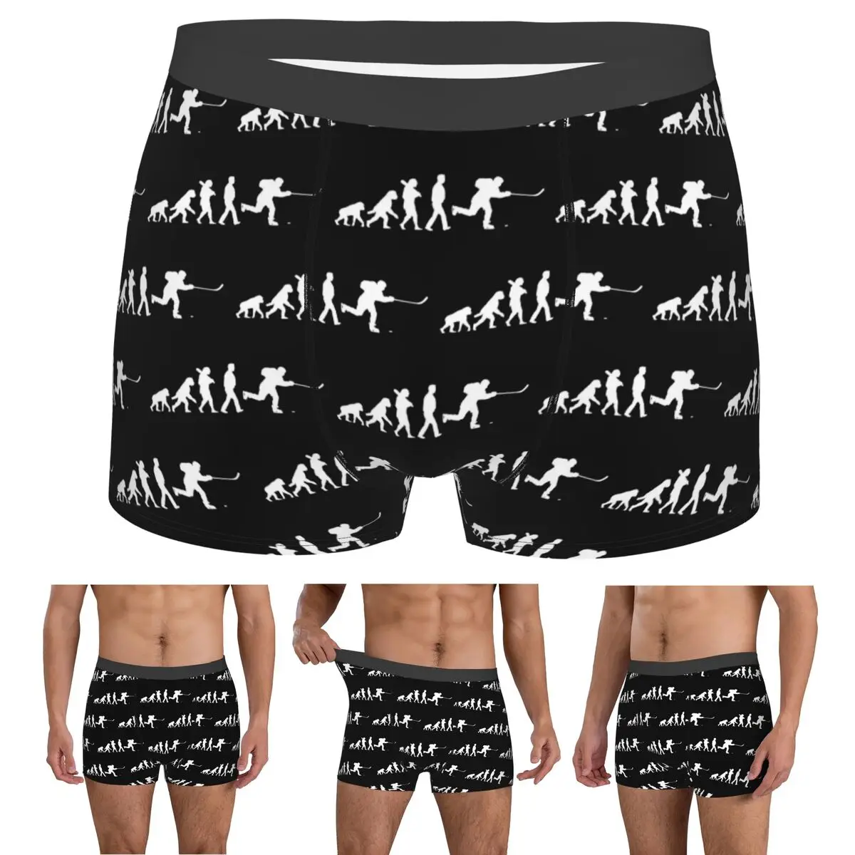 

Boxer Underpants Shorts Evolution Hockey Panties Men Soft Underwear for Homme Man Boyfriend Gifts
