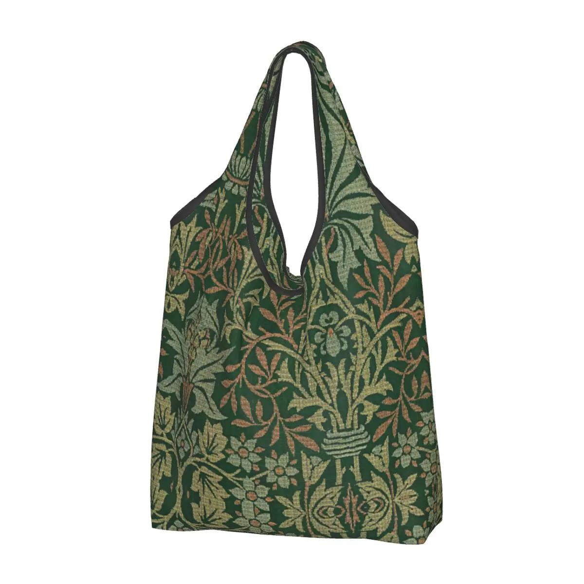 

Recycling William Morris Flower Garden Shopping Bag Women Tote Portable Vintage Textile Groceries Shopper s