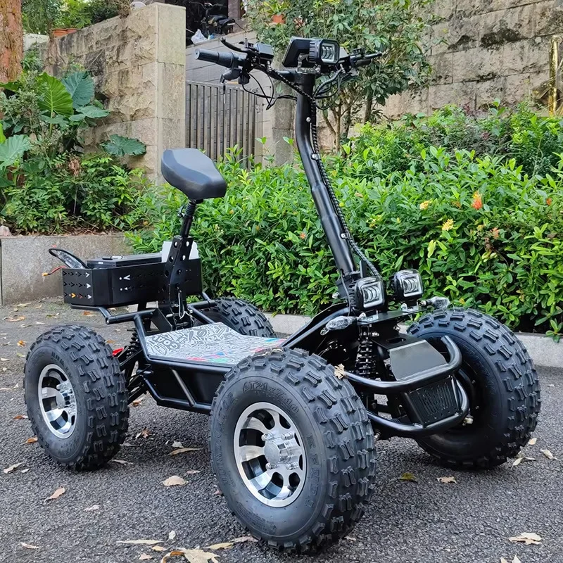 4-Wheel Golf Cart, Off-Road Electric Utility Vehicle, 48V Battery, All-Terrain UTV, Heavy-Duty Steel Frame