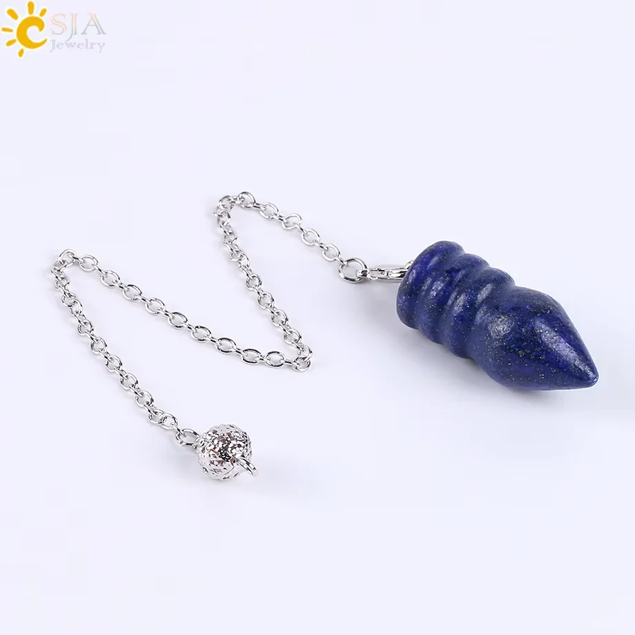 CSJA Healing Crystal Slinger voor Waarzeggerij Wichelroedelopen Roze Kwarts Slingers Natuurlijke Edelsteen Reiki Kristallen Hanger Pendulos E112
