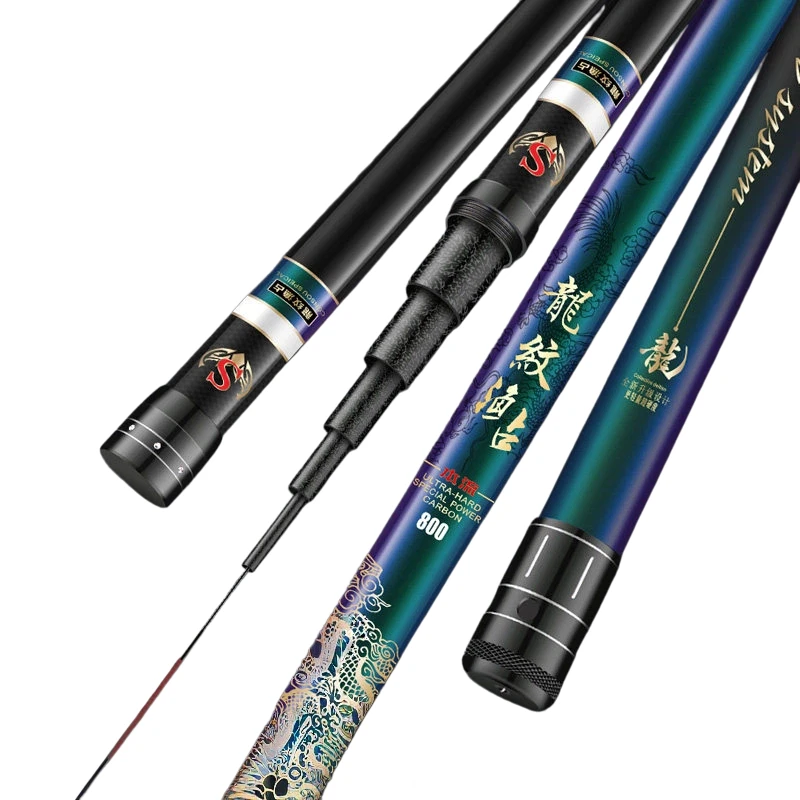

19 Tone 8-16M Long Traditional Fishing Pole Ultra Light Hard High Carbon Fiber Baiting Hand Rod Stream Lake Sea Boat Fishing Rod