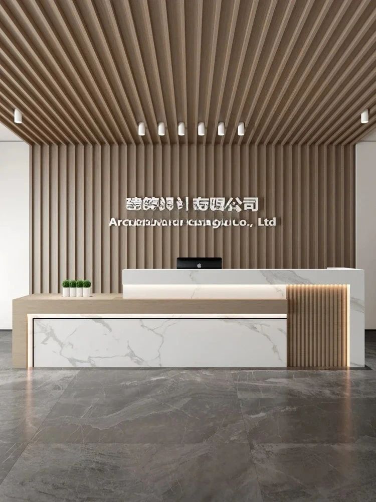 SS newModern الحد الأدنى قسم مبيعات ردهة الفندق مكتب الاستقبال الصينية أمين الصندوق مكتب صالون تجميل مؤسسة التدريب الجبهة