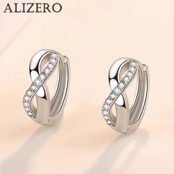 ALIZERO 925 Sterling Silver Earring Twist Zircon Earrings For Women Wedding Banquet Party Fashion Jewelry Wholesale