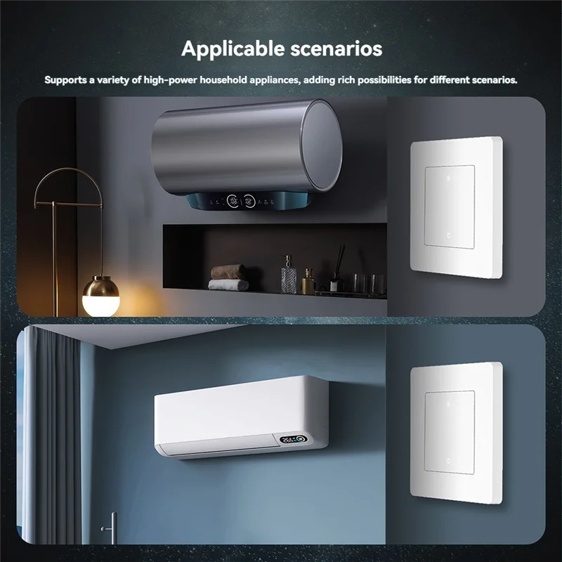 B29C-Tuya 20A Zigbee Smart Heater AC Switch High Load Electricity Monitor Double Pole App Remote Control Support Alexa