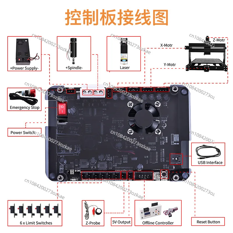 ماكينة الحفر بالليزر CNC3040Pro التحكم العددي الصغير DIY صغيرة ثلاثة محاور