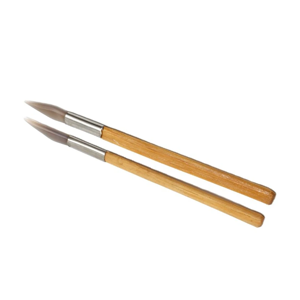 2pcs Agate Burnisher Knife Edge With Bamboo Handle For Gold Silver Polishing Jewelry Tools