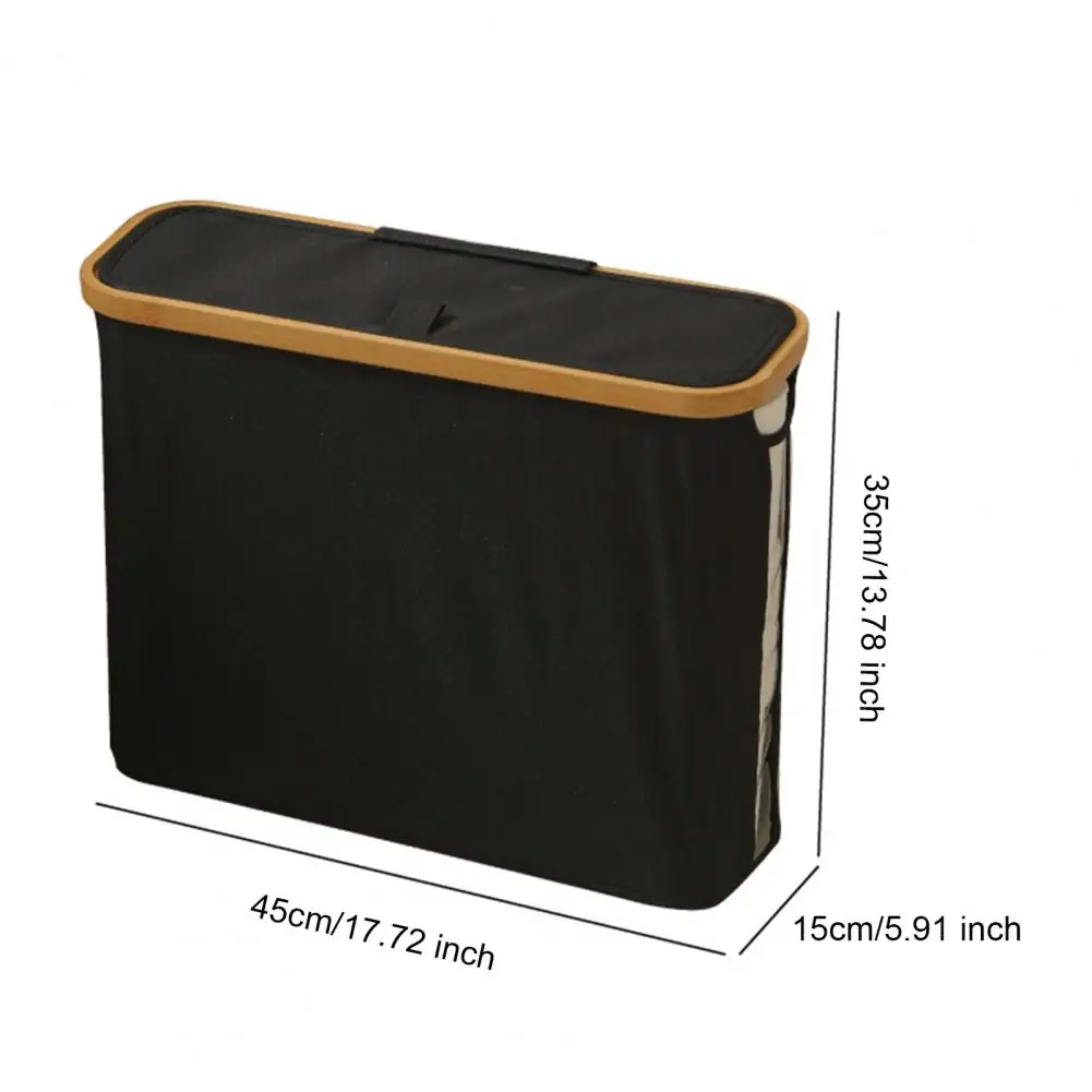 Bamboo Toilet Paper Storage Basket Capacity Foldable Toilet Paper Storage Basket with Lid for Bathroom Paper Organizer