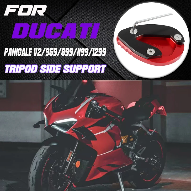 

For Ducati Panigale V2 899 959 1199 R S 1299 R FE/S Motorcycle CNC Kickstand Foot Side Stand Extension Enlarge Pad Support Plate