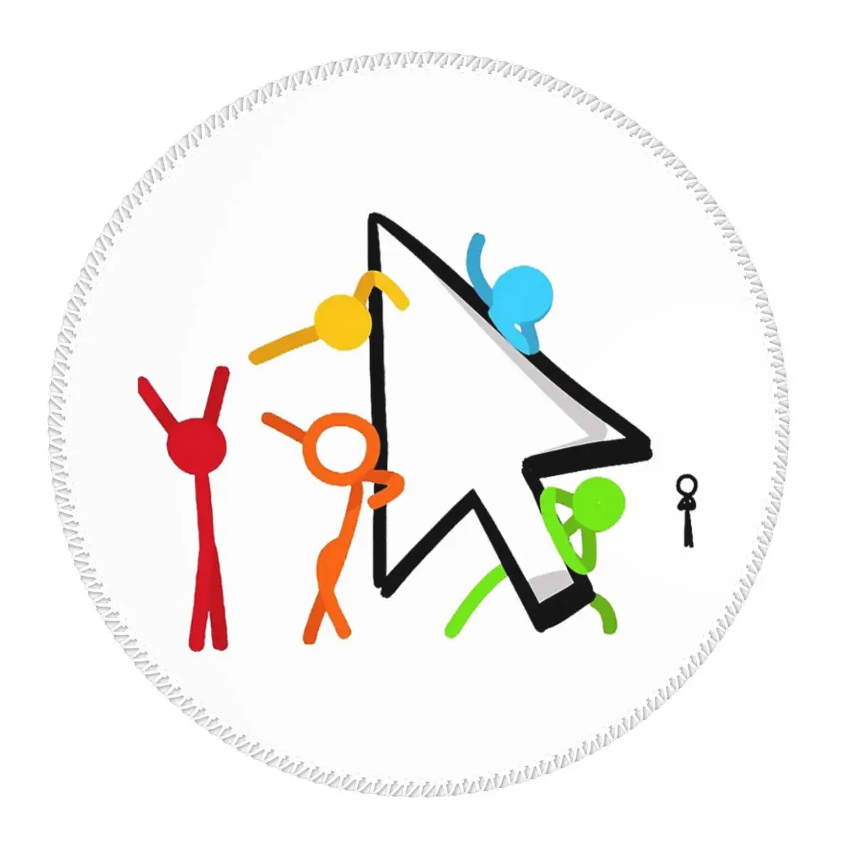 

Alan Becker Five Stick Figures With Fire Mouse Pickaxe Round Mouse Pad Computer Keyboard Mouse Mat Gamer PC Desk Mat