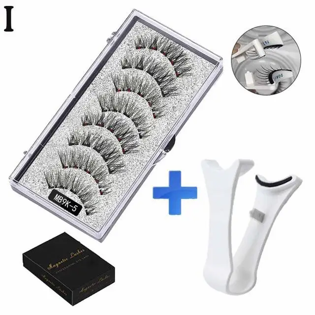 3D Natürliche Magnetische Wimpern, Mit 5 Magnetische Wimpern Versand Box Wimpern Handgemachte Falsche Geschenk Wiederverwendbare Unterstützung Drop Magne T6N2