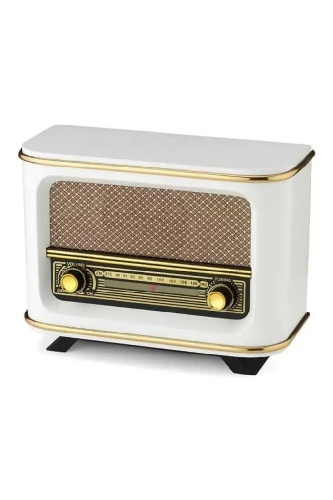 Wooden Rechargable Nostalgic Radio White