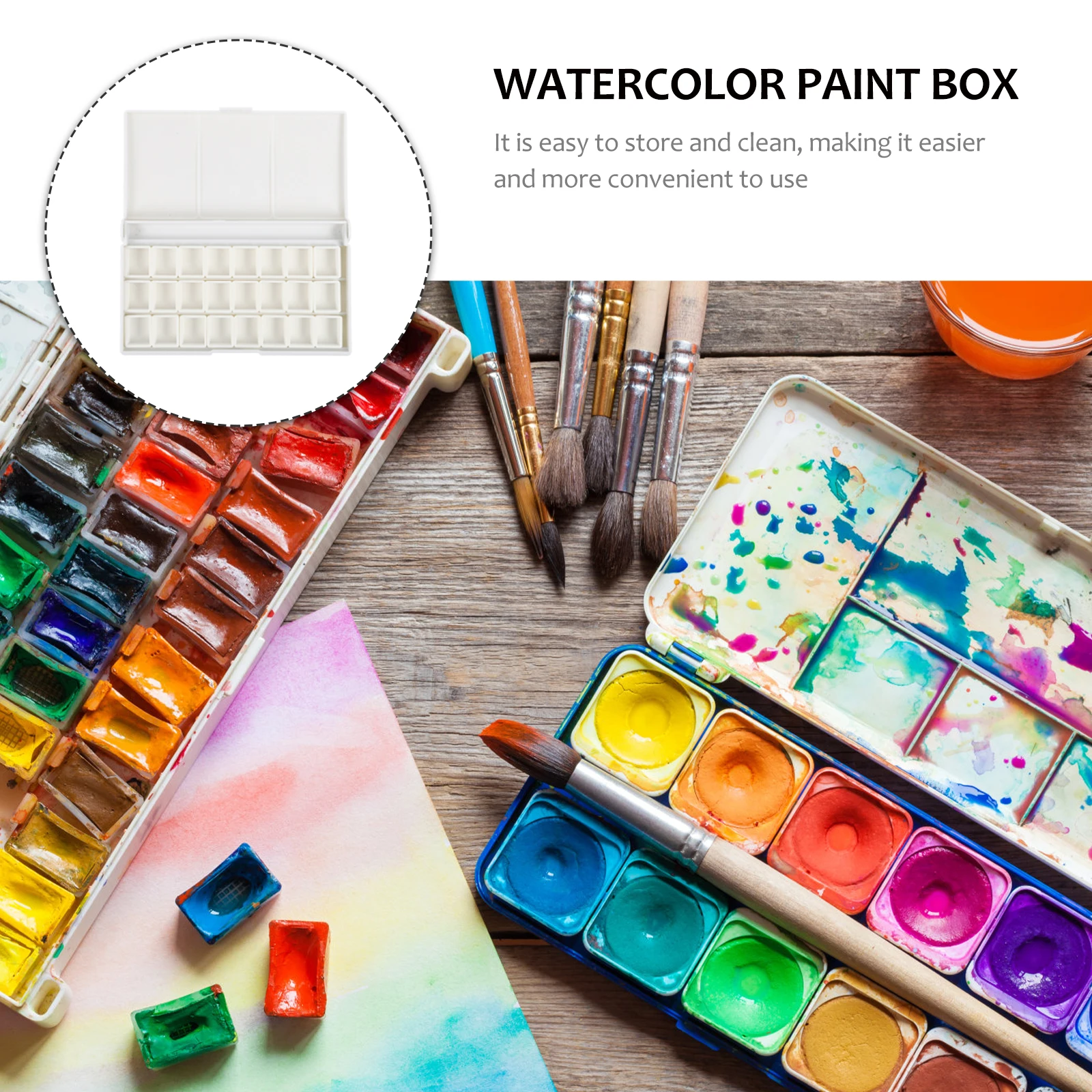 

Empty Watercolor Pigment Box Durable Plastic Material For Artists Painters Students Color Mixing Storage Art Paint Boxes