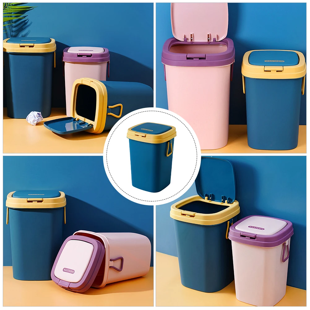 

Garbage Bin With Lid Nordic Style Press Type Kitchen Trash Can For Home Bathroom Living Room Bedroom Household Use