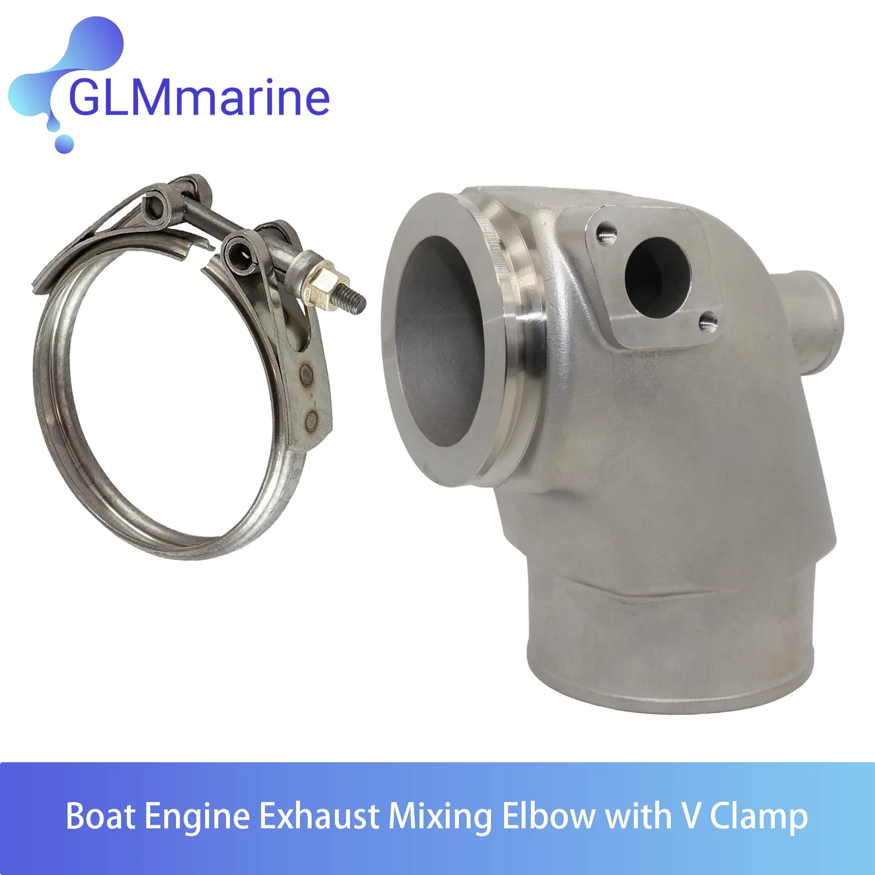 Exhaust Mixing Elbow 861289 with V Clamp 842993 for Volvo Penta AD31 AD41 KAD32 KAD42 KAMD42 TAMD42 KAD43 Engine 851289