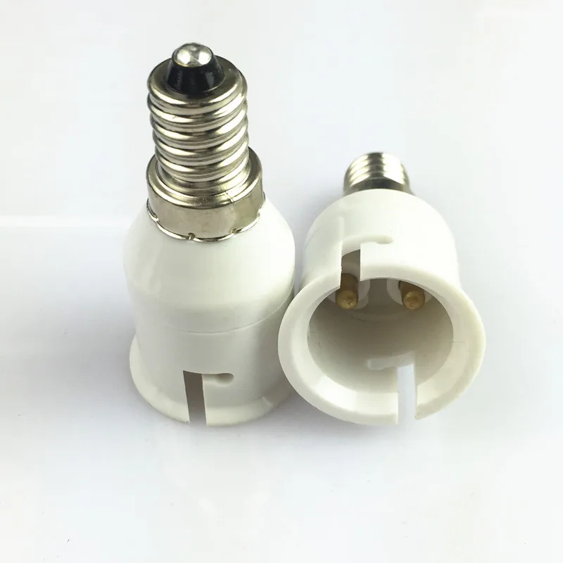 White E14 to B22 Led Light Lamp Holder Converter Screw Bulb Socket Adapter LED Saving Light Lamp Bases